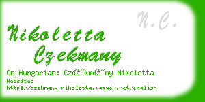 nikoletta czekmany business card